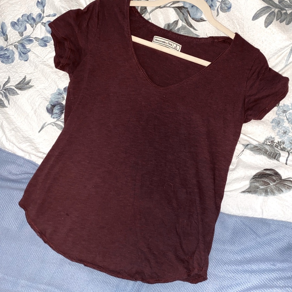 $4 bundled- Maroon shirt sleeve with raw edges